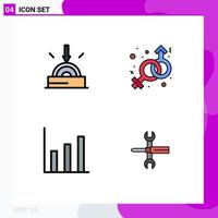 4 Filledline Flat Color concept for Websites Mobile and Apps business graphic technology male settings Editable Vector Design Elements