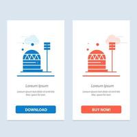 Base Colony Construction Dome Habitation  Blue and Red Download and Buy Now web Widget Card Template vector