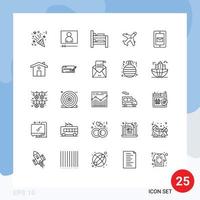 Modern Set of 25 Lines Pictograph of home service room chat shopping Editable Vector Design Elements