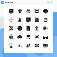 paquete de iconos vectoriales de stock de 25 signos y símbolos de línea para elementos de diseño vectorial editables web de kayak de optimización comprobada vector