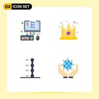 Universal Icon Symbols Group of 4 Modern Flat Icons of devices auto percent crown transmission Editable Vector Design Elements