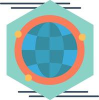 Globe Polygon Space Idea  Flat Color Icon Vector icon banner Template