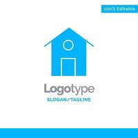 Home House Building Blue Solid Logo Template Place for Tagline vector