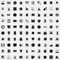 Set of 100 Business Solid Glyph icons vector