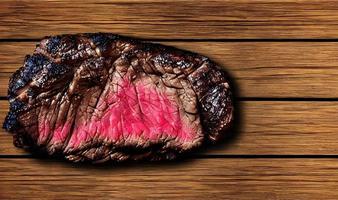 Steak. Gourmet fresh delicious juicy steak. Selected focus, in Poster format. photo