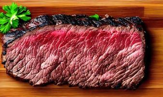 Steak. Gourmet fresh delicious juicy steak. Selected focus, in Poster format. photo