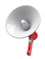 Megaphone loudspeaker on white background. photo