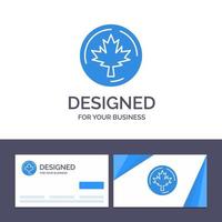 Creative Business Card and Logo template Autumn Canada Leaf Maple Vector Illustration