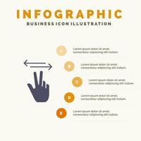 Gestures Hand Mobile Touch Solid Icon Infographics 5 Steps Presentation Background vector