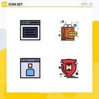 Stock Vector Icon Pack of 4 Line Signs and Symbols for communication avatar message online interface Editable Vector Design Elements