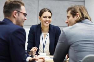 Business interview in modern office photo