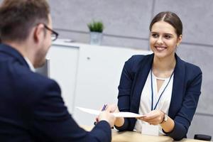 Business interview in modern office photo