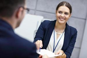 Business interview in modern office photo
