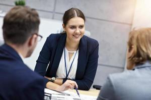 Business interview in modern office photo