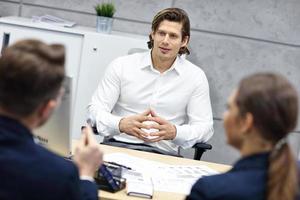 Business interview in modern office photo