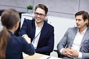 Business interview in modern office photo