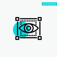 Visual View Sketching Eye turquoise highlight circle point Vector icon