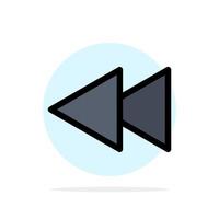 Arrow Back Reverse Rewind Abstract Circle Background Flat color Icon vector