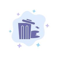 Environment Garbage Pollution Trash Blue Icon on Abstract Cloud Background vector