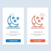 Moon Cloud Weather  Blue and Red Download and Buy Now web Widget Card Template vector