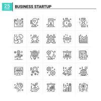 25 Business Startup icon set vector background