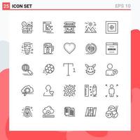 Modern Set of 25 Lines and symbols such as finance space dot planet shop Editable Vector Design Elements