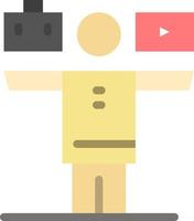 equilibrio vida jugar trabajo color plano icono vector icono banner plantilla