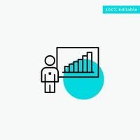 Graph Business Chart Efforts Success turquoise highlight circle point Vector icon