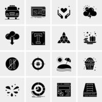 16 iconos de negocios universales vector ilustración de icono creativo para usar en proyectos relacionados con la web y dispositivos móviles