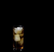 Ice tea isolated on black background photo