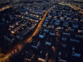 Top view night picture of Gdansk Poland photo