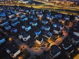 Top view night picture of Gdansk Poland photo