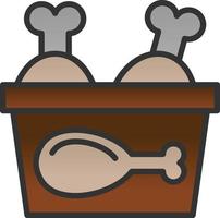 Chicken Bucket Vector Icon Design