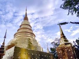 pagoda in Wat pra sing at Chaingmai Thailand photo