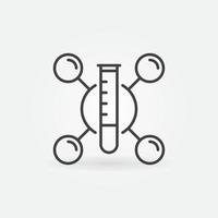 Chemical Molecule and Laboratory Test Tube vector concept line icon