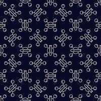 Vector outline Seamless Pattern with Test Tubes and Chemical Formula