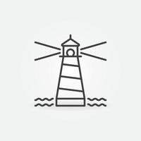 Lighthouse with small Waves vector concept line icon
