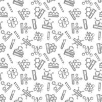 Laboratory Test-Tube and Molecule vector Science Seamless Pattern