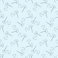 Needle with Blue Thread minimal seamless pattern - Needlework background vector
