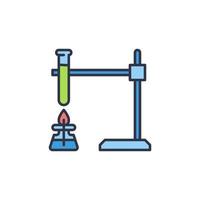 Alcohol Burner with Test Tube vector Chemistry Equipment colored icon