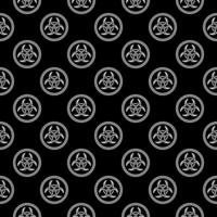 Biohazard in circle vector dark outline geometric Seamless Pattern