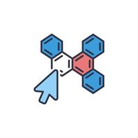 Cursor on Chemistry Molecule vector concept colored icon