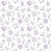 Vector Chemistry Science concept outline seamless pattern