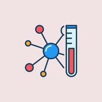 Test-Tube with Chemical Compound vector Science colored icon