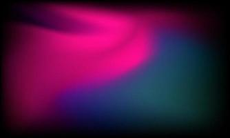 Black abstract blurry background with gradients of pink blue and green colors vector