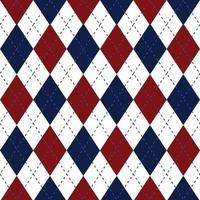 Geometric pattern red, navy blue and white argyle background with line. vector