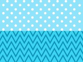 Set of geometric on blue background with polka dots and zigzag. vector