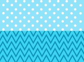 Set of geometric on blue background with polka dots and zigzag. vector