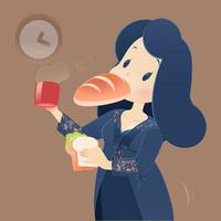 Hungry woman at night vector