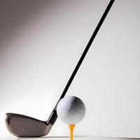 golf ball and club. Generative AI. photo